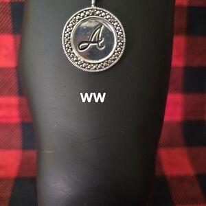 Silver Pendant with Letter A